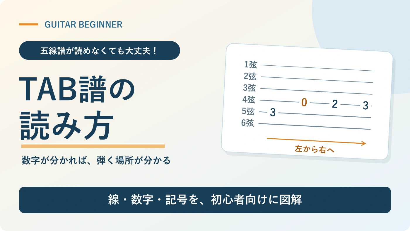 TAB譜の読み方。五線譜が読めなくても大丈夫!